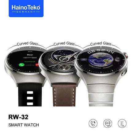 Haino Teko Germany Smart Watch 4 pro RW-32 with AMOLED Curved Glass Screen Real AMOLED Round Display