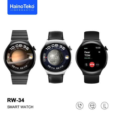 Haino Teko Germany RW-34 AMOLED Display Smart Watch with 3 Pair Strap For Men's and Boys