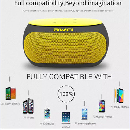 Awei Y200 HiFi Wireless Bluetooth Portable Speaker (Yellow)