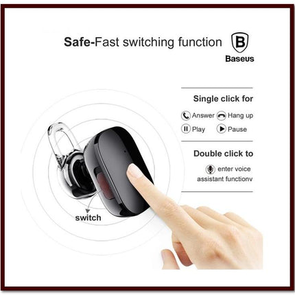 BASEUS Encok A02 Finger Touch Plating Single Mini Bluetooth 4.1 Stereo Headset