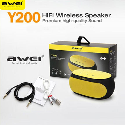 Awei Y200 HiFi Wireless Bluetooth Portable Speaker (Yellow)