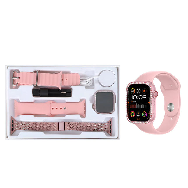 TK20 Mini Smart Watch With Amoled Display With 3 Starps perfect gift for girls stones on dial